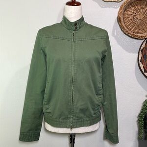 Volcom Lovin' Phoebe Army Green Double Zippered Bomber Jacket Womens Size Medium